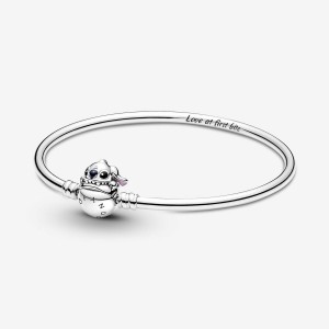 Pandora Moments Stitch Biting Clasp Bangle Silber | 975FCXHEZ