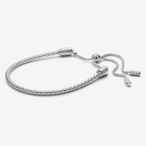 Pandora Moments Studded Chain Slider Bracelet Silber | 072NDFKTU