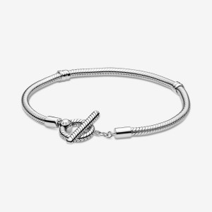 Pandora Moments T-Bar Snake Chain Bracelet Silber | 890CHRAOK