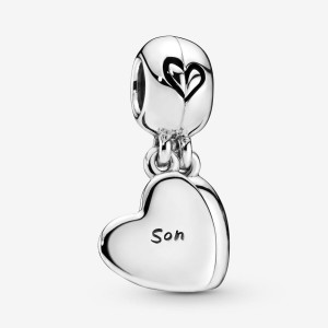 Pandora Mother & Son Heart Split Dangle Charm Mehrfarbig | 965AXZCLN