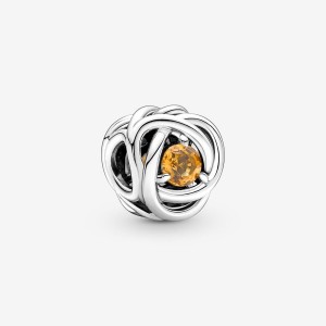 Pandora November Honey Eternity Circle Charm Silber | 957DRSCTU