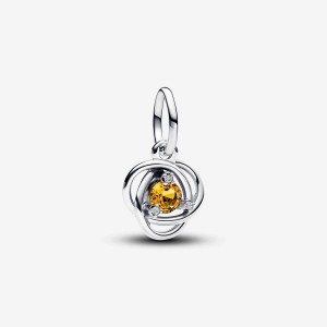 Pandora November Honey Eternity Circle Dangle Charm Silber | 931YIKDNL