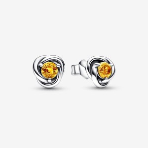 Pandora November Honey Eternity Circle Stud Earrings Silber | 436EVWDYH