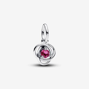 Pandora October Pink Eternity Circle Dangle Charm Silber | 234YAPICH