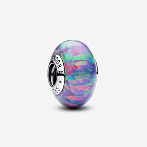 Pandora Opalescent Purple Charm Silber | 830FHDGYW