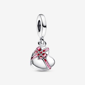 Pandora Openable Heart Chocolate Gift Box Dangle Charm Silber | 629IGXWRE