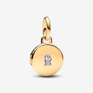 Pandora Openable & Engravable Love Locket Dangle Charm Gold | 397PHXGLD