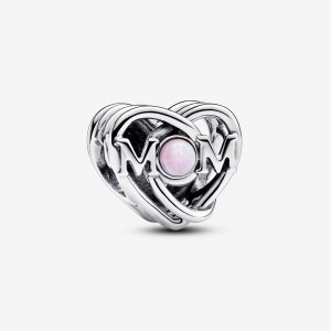 Pandora Openwork Mom & Heart Charm Silber | 786FERMJL