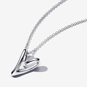 Pandora Organically Shaped Heart Pendant Necklace Silber | 850PWTGCM