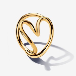 Pandora Organically Shaped Heart Ring Gold | 520LNYZVK