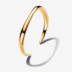 Pandora Organically Shaped Open Bangle Gold | 901MQXWBA