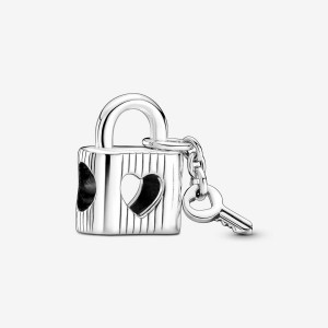 Pandora Padlock & Heart Key Charm Silber | 860JVLOMS