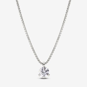 Pandora Pendant Necklace 0.50 carat tw 14k White Gold Weiß Gold | 296TOLAEQ