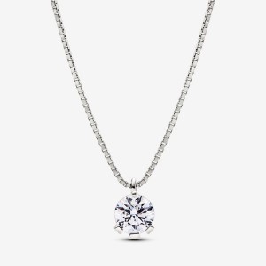 Pandora Pendant Necklace 1.00 carat tw 14k White Gold Weiß Gold | 678XJTVBO