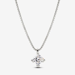 Pandora Pendant Necklace 1.00 carat tw 14k White Gold Weiß Gold | 076SQMLYW