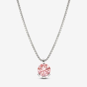 Pandora Pendant Necklace 1.00 carat tw 14k White Gold Weiß Gold | 289DQUVXM