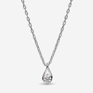 Pandora Pendant & Necklace 0.15 carat tw Sterling Silver Silber | 740MSDPWN