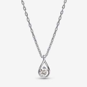 Pandora Pendant & Necklace 0.50 carat tw Sterling Silver Silber | 179WSZQHA