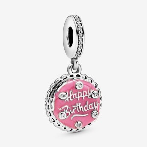 Pandora Pink Birthday Cake Dangle Charm Silber | 193TYBOCR