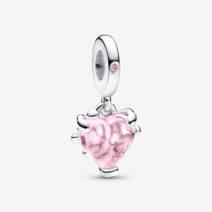 Pandora Pink Family Tree & Heart Dangle Charm Silber | 859WETMIB
