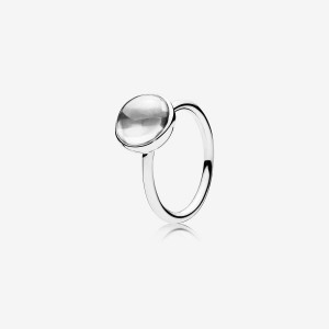 Pandora Poetic Droplet Ring, Clear CZ Silber | 354OBEATG