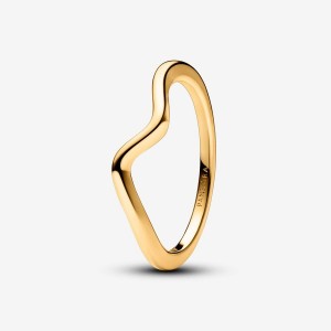 Pandora Polished Wave Ring Gold | 357CEAOHF