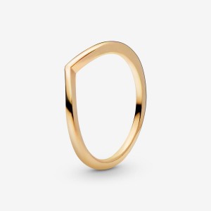 Pandora Polished Wishbone Ring Gold | 831HMXFOK