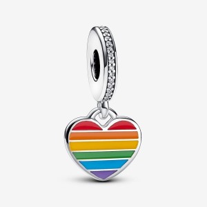 Pandora Pride Rainbow Heart Dangle Charm Silber | 803SMUAHI