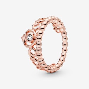 Pandora Princess Tiara Crown Ring Rosa Gold | 720YDBHWS