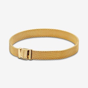 Pandora Reflexions Mesh Bracelet Gold | 523OGYXJC