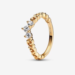 Pandora Regal Swirl Tiara Ring Gold | 749EQIMFB