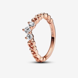 Pandora Regal Swirl Tiara Ring Rosa Gold | 579HVJQPD