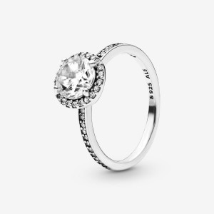 Pandora Round Sparkle Halo Ring Silber | 548NKWQBG