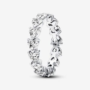 Pandora Row of Hearts Eternity Ring Silber | 942OBGEZN