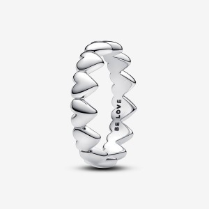 Pandora Row of Hearts Ring Silber | 695IYOJSL