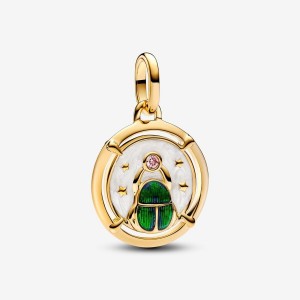 Pandora Scarab Beetle Medallion Charm Gold | 791JEYABI