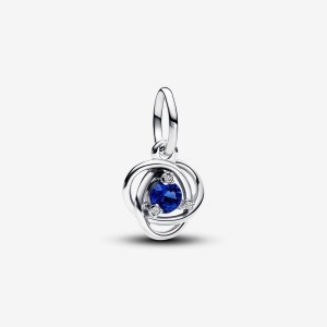 Pandora September Blue Eternity Circle Dangle Charm Silber | 693MKRYLH