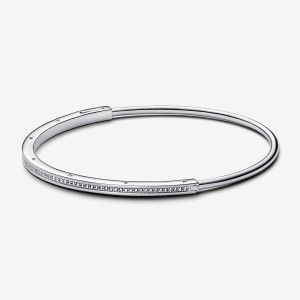 Pandora Signature I-D Pave Bangle Silber | 170QEMHBA