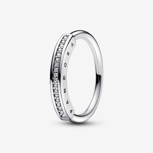 Pandora Signature I-D Pave Ring Silber | 307DQMKAH