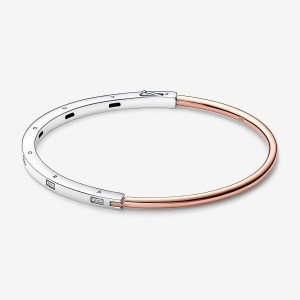 Pandora Signature Two-tone I-D Pave Bangle Mehrfarbig | 752ZEHVDM