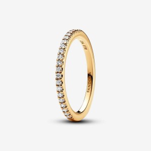 Pandora Sparkling Band Ring Gold | 436KRNJFU