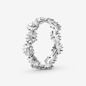 Pandora Sparkling Daisy Flower Crown Ring Silber | 587PFCHLN