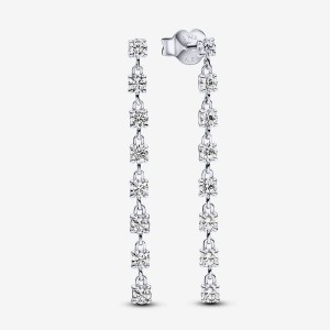 Pandora Sparkling Eight Stones Drop Earrings Silber | 428XOLPJK