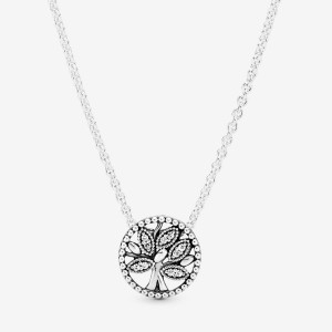 Pandora Sparkling Family Tree Necklace Mehrfarbig | 961WXDASC