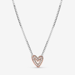 Pandora Sparkling Freehand Heart Necklace Mehrfarbig | 751VQIMNL