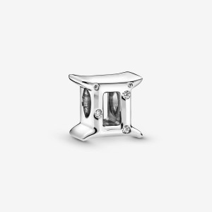 Pandora Sparkling Gemini Zodiac Charm Silber | 439CQNBEO