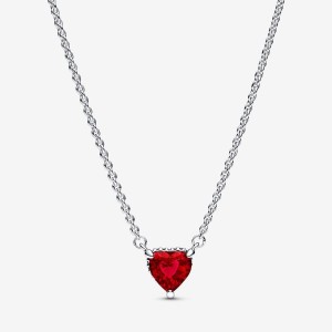 Pandora Sparkling Heart Halo Pendant Collier Necklace Silber | 760BZQULF