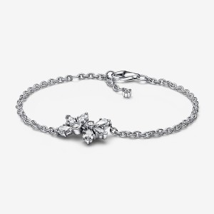 Pandora Sparkling Herbarium Cluster Chain Bracelet Silber | 148KOHNJZ