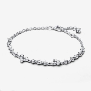 Pandora Sparkling Herbarium Cluster Chain Bracelet Silber | 461KXOVET