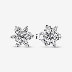 Pandora Sparkling Herbarium Cluster Stud Earrings Silber | 904KXUFNL